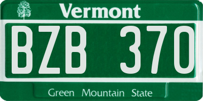 VT license plate BZB370