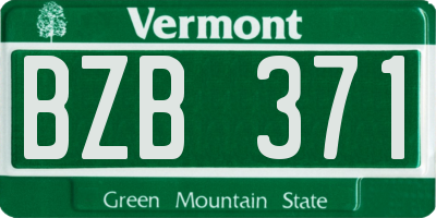 VT license plate BZB371