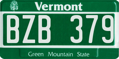 VT license plate BZB379