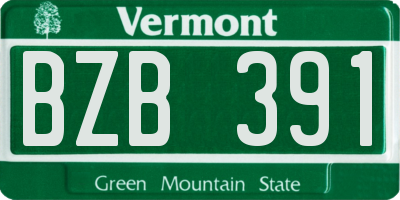 VT license plate BZB391