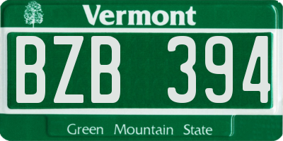 VT license plate BZB394