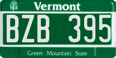 VT license plate BZB395