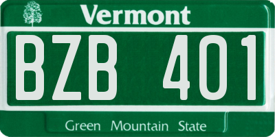 VT license plate BZB401
