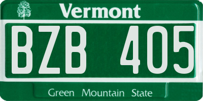 VT license plate BZB405
