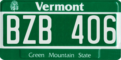 VT license plate BZB406