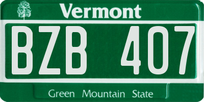 VT license plate BZB407