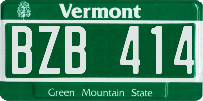 VT license plate BZB414