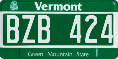 VT license plate BZB424