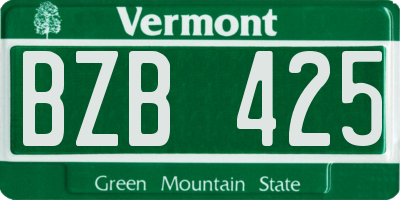 VT license plate BZB425
