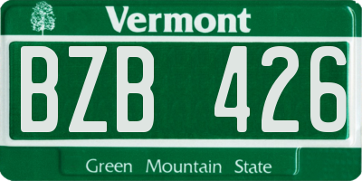 VT license plate BZB426
