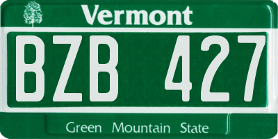 VT license plate BZB427