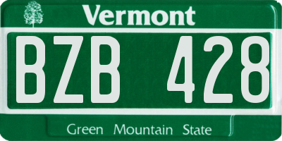 VT license plate BZB428