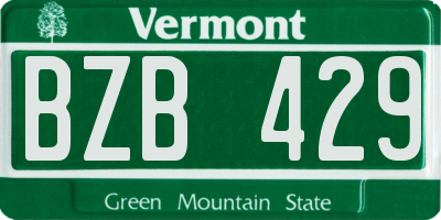 VT license plate BZB429