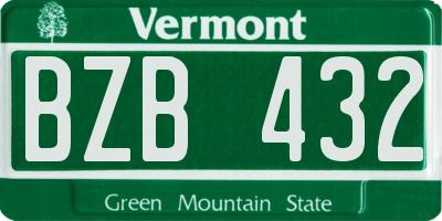VT license plate BZB432