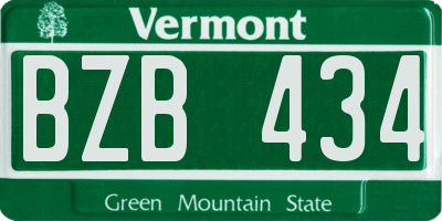 VT license plate BZB434