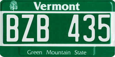 VT license plate BZB435