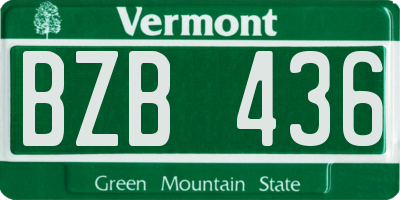 VT license plate BZB436