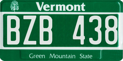 VT license plate BZB438