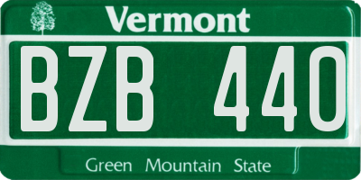 VT license plate BZB440