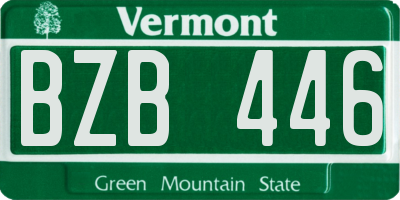 VT license plate BZB446