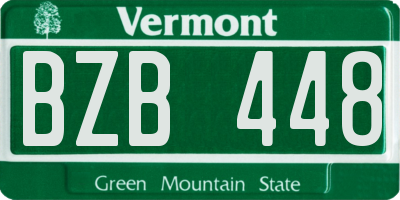 VT license plate BZB448