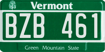 VT license plate BZB461