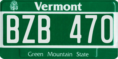 VT license plate BZB470