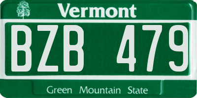 VT license plate BZB479