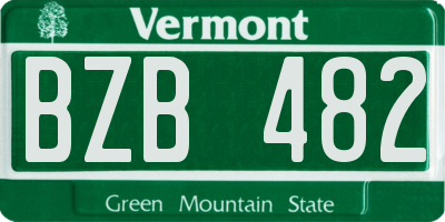 VT license plate BZB482