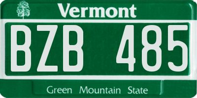 VT license plate BZB485