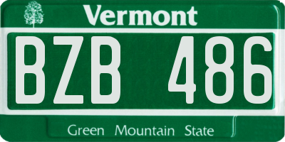 VT license plate BZB486