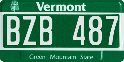 VT license plate BZB487