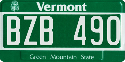 VT license plate BZB490