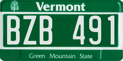 VT license plate BZB491
