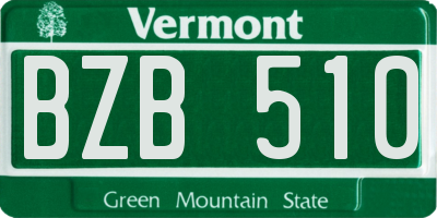 VT license plate BZB510