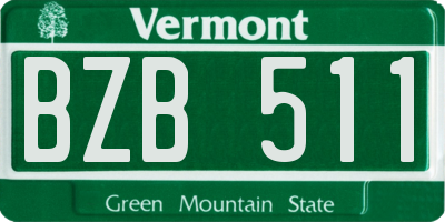 VT license plate BZB511
