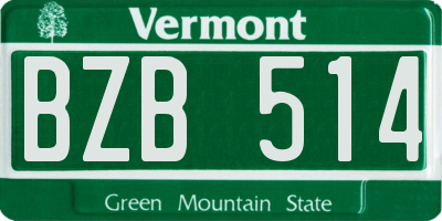 VT license plate BZB514