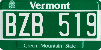 VT license plate BZB519