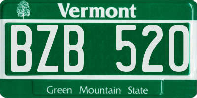 VT license plate BZB520
