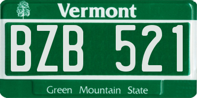 VT license plate BZB521