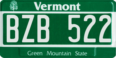 VT license plate BZB522