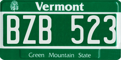 VT license plate BZB523