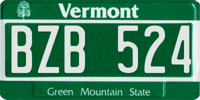 VT license plate BZB524