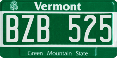 VT license plate BZB525