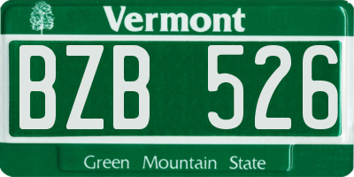 VT license plate BZB526