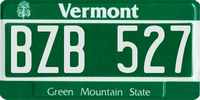VT license plate BZB527