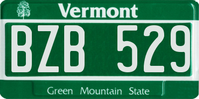 VT license plate BZB529