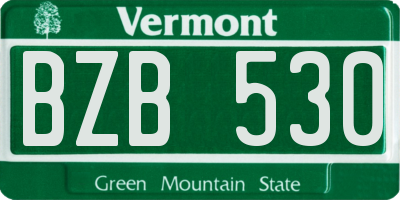 VT license plate BZB530