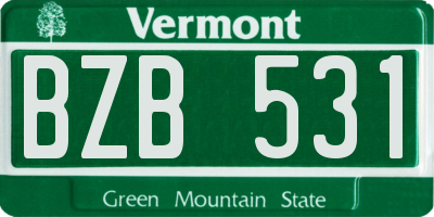 VT license plate BZB531