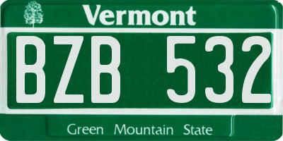VT license plate BZB532